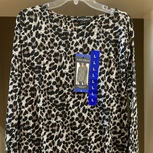 NWT Mario Serrani Leopard Top Size L
